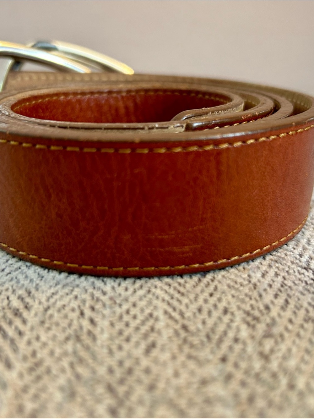 Brighton Women’s Vintage Brown Leather Belt with Silver Buckles - Picture 3 of 9